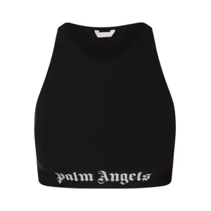 Спортивный укороченный топ с вырезом борцовкой Palm Angels, черный