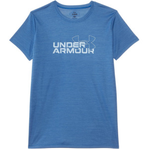 Футболка Under Armour Kids Tech Twist Wordmark Logo Short Sleeve T-Shirt, цвет Tech Blue/Nimbus Blue