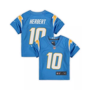 Джерси для мальчиков и девочек Justin Herbert Powder Blue Los Angeles Chargers Game Jersey Nike, синий