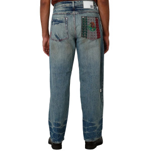 Мужские джинсы свободного кроя Blanco Label в винтажном стиле с потертыми и украшенными карманами