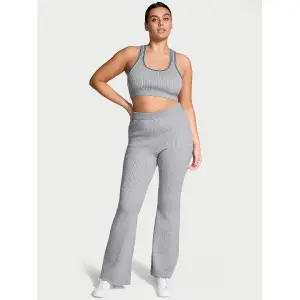 Роскошные расклешенные брюки косой вязки Victoria'S Secret, цвет Heather Grey