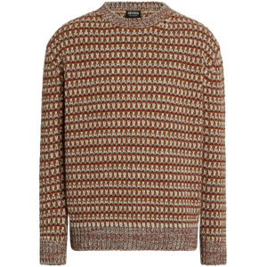 Zegna Oasi crew-neck cashmere jumper, коричневый