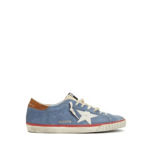 Мужские кожаные кроссовки super star синие Golden Goose