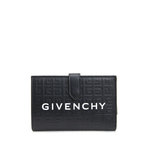 Стеганый женский кожаный кошелек с логотипом Givenchy, черный