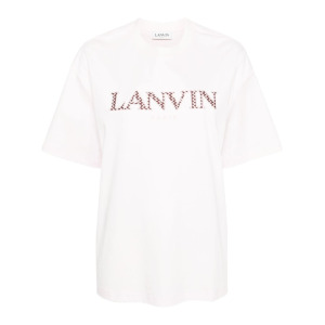 Lanvin футболка с нашивкой-логотипом, розовый