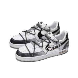 Кроссовки Nike Court Vision 1 Skateboarding Shoes Men Low-top Black/white/gray, черный/белый/серый