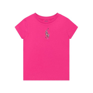 Ralph Lauren Kids футболка с вышивкой Polo Pony, розовый