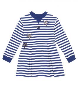 Полосатое платье из хлопкового джерси Dolce&Gabbana, синий