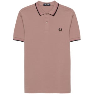 Хлопковая рубашка-поло с вышитым логотипом Fred Perry, розовый