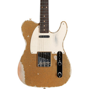 Ограниченная серия Fender Custom Shop Texas Telecaster Heavy Relic Электрогитара золотистого цвета с чешуйками/состаренного олимпийского белого цвета