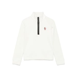 Свитшот Moncler Enfant с флисовой текстурой, белый