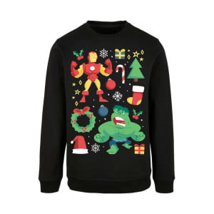 Пуловер F4NT4STIC Sweatshirt Marvel Universe Iron Man und Hulk Christmas, черный