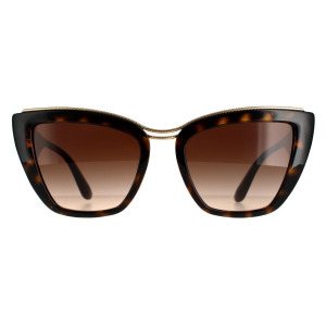 Солнцезащитные очки Cat Eye Havana Brown с градиентом DG6144 Dolce & Gabbana, коричневый