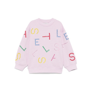 Stella McCartney Kids толстовка с логотипом-люверсом, фиолетовый