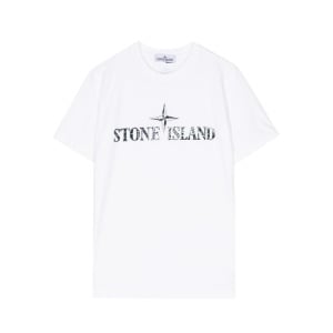 Stone Island Junior футболка с логотипом Compass, белый