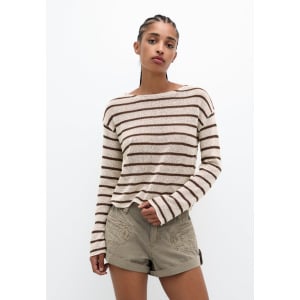 Джемпер OPEN STRIPED PULL&BEAR, охра