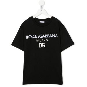 Dolce & Gabbana футболка DG Milano с вышивкой, черный