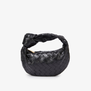 Кожаная сумка Mini Jodie Intrecciato с верхней ручкой Bottega Veneta, черный