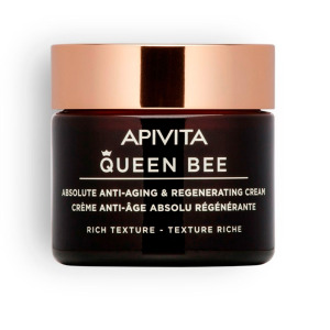 Крем против морщин Queen bee crema regeneradora antiedad absoluto textura rica Apivita, 50 мл