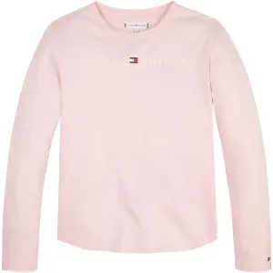 Рубашка Tommy Hilfiger с длинными рукавами "ESSENTIAL TEE L/S" и надписью логотипа Tommy Hilfiger, розовый