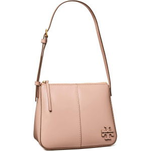 Сумка через плечо Tory Burch McGraw Spazzolato Boxy Shoulder Bag, цвет Devon Sand