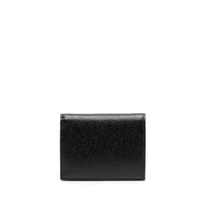 Thom Browne Billfold With Coin Compartment In Pebble Grain, черный