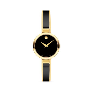 Часы-браслет Moda Goldtone и керамика Movado, черный