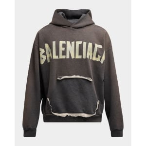 Мужская толстовка с рваными карманами Balenciaga, цвет 8519 Dark Heather Grey