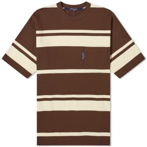 Футболка Comme Des Garçons Homme Horizontal Stripe Pocket Tee, цвет Brown & Cream