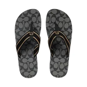 Сандалии COACH Zoe Flip-Flop, цвет Black Mixed Material