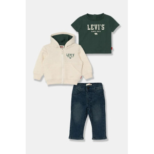 Комплект Levi's для детей CORE HOODIE SET НА МОЛНИИ, бежевый