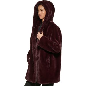 Куртка DKNY Faux Fur Hooded Jacket, цвет Deep Plum