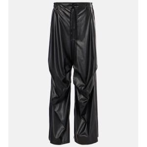 Широкие брюки из искусственной кожи Mm6 Maison Margiela, черный