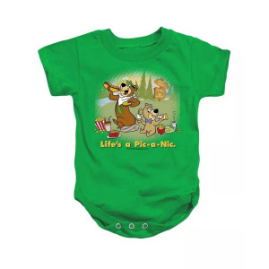 Baby Girls Baby Lifes A Pic A Nic Snapsuit Yogi Bear, зеленый