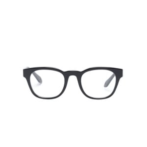 Giorgio Armani logo-lettering round-frame glasses, черный