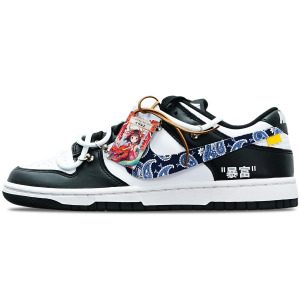 Кроссовки Nike Dunk Skateboarding Shoes Men Low-top Black/white, синий