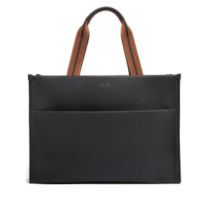 Zegna deerskin tote bag, черный