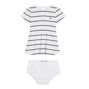 Мини-платье Tommy Hilfiger "BABY STRIPED RIB DRESS S/S" (2 шт.), малыш до 2 лет, цвет White /Desert Sky