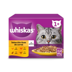 Влажный желатиновый корм для птиц Whiskas для кошек в мультиупаковке 12x85 гр Whiskas