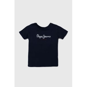 Детская хлопковая футболка New Artn Pepe Jeans, темно-синий