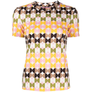 La DoubleJ geometric-print stretch T-shirt, коричневый