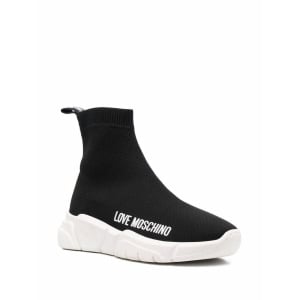 Черные женские кроссовки Sock на подошве на платформе Love Moschino, черный