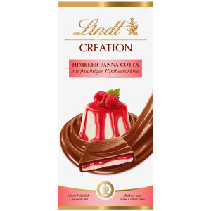 Молочный шоколад с малиновой начинкой на сливочном креме Lindt, 150 г