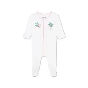 Хлопковая пижама для девочки с застежкой спереди Kenzo Kids, белый