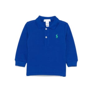 Ralph Lauren Kids Polo Pony-вышитый поло-топ, синий