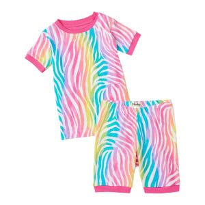 Короткий пижамный комплект Hatley Rainbow Zebra, красный