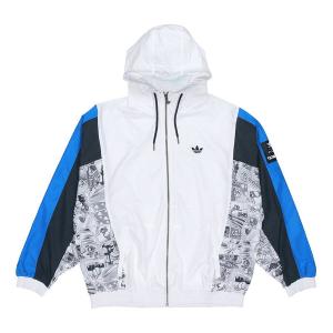 adidas originals x Disney Crossover Manga Wb Pattern Sports Hooded Jacket White CDEK.Shopping