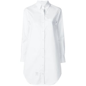 Thom Browne elongated button-down shirt, белый