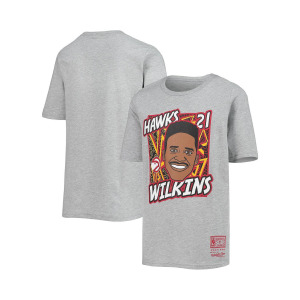 Серая футболка Big Boys Dominique Wilkins с принтом Atlanta Hawks Hardwood Classics King of the Court Player Mitchell & Ness