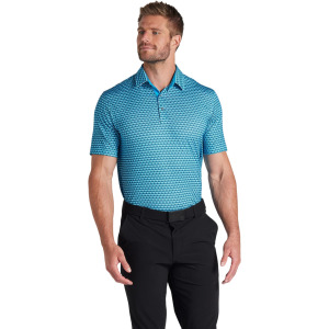 Поло PUMA Golf Mattr Palm Deco Polo, цвет Aqua Blue/Puma Black